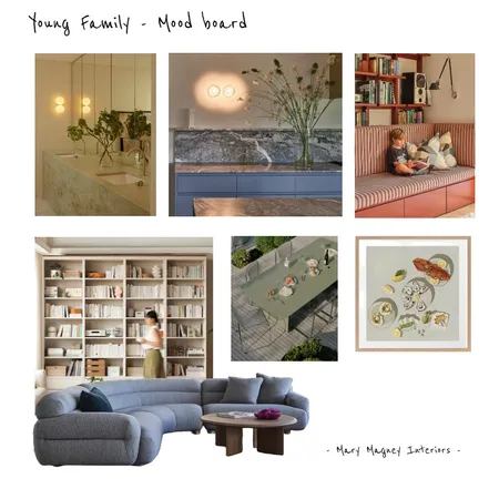 Young family's living area project - mood board Interior Design Mood Board by marymagney@gmail.com on Style Sourcebook