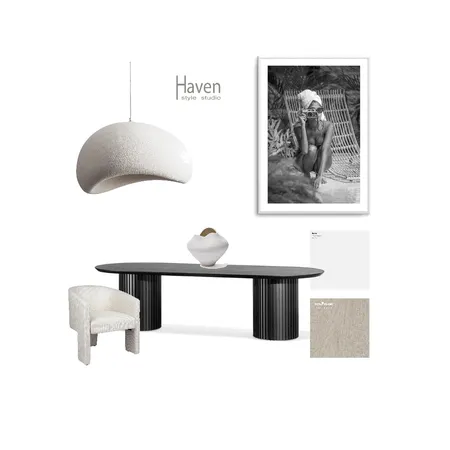 Black and white contemporary dining Interior Design Mood Board by Haven Style Studio on Style Sourcebook
