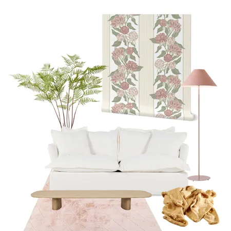 Cottagecore Wallpaper Blush Cream Interior Design Mood Board by JenBeckDesign on Style Sourcebook