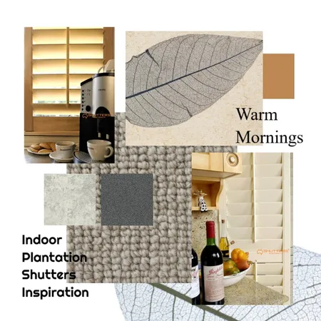 Warm Mornings & Modern Calm: Indoor Plantation Shutters Inspiration Interior Design Mood Board by alexmorgann60 on Style Sourcebook