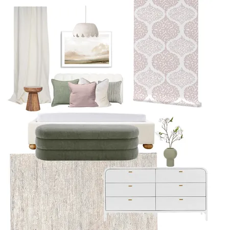 Blush and Sage Bedroom Moodboard_Coral Ogee Interior Design Mood Board by vine_art_design on Style Sourcebook