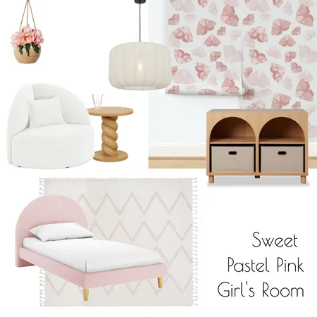 Pastel Pink Girl's Room Interior Design Mood Board by Real Talk Interiors on Style Sourcebook