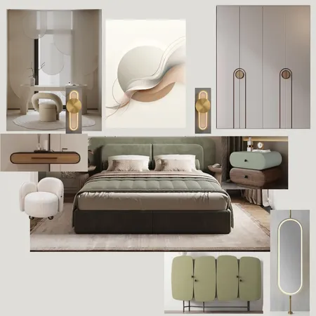 Спальня серо-зеленая Interior Design Mood Board by inessa3112 on Style Sourcebook