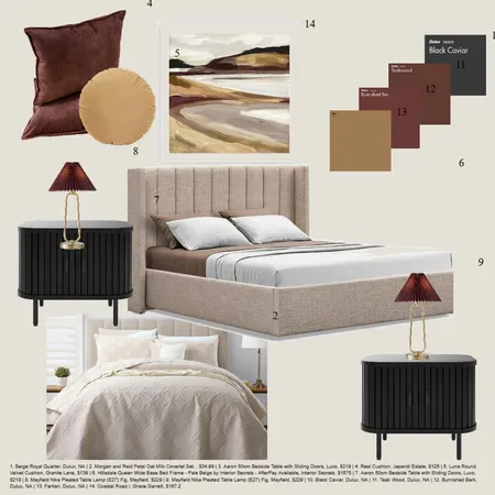 Earthy Guest Bedroom Interior Design Mood Board by carinatidy@gmail.com on Style Sourcebook