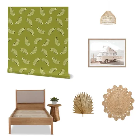 Mod 70s Avocado Green Butterfly Wings Wallpaper for Dorm Decor Interior Design Mood Board by ashclarkart on Style Sourcebook
