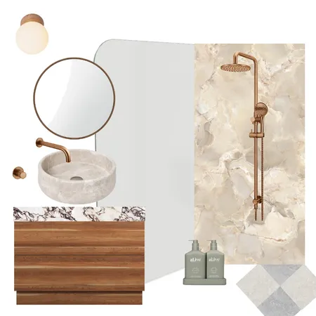 Bathroom - Warm Stone textures Interior Design Mood Board by Kayrener on Style Sourcebook