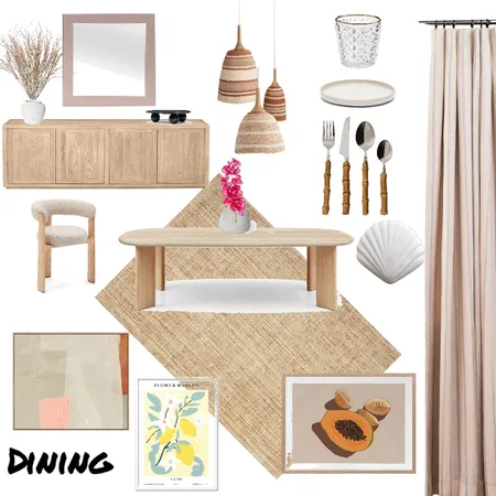Boho Dining Interior Design Mood Board by Haninha on Style Sourcebook