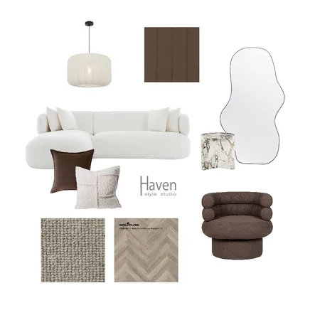 Brown living room Interior Design Mood Board by Haven Style Studio on Style Sourcebook