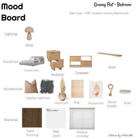 Granny Flat bedroom Interior Design Mood Board by Antoniette on Style Sourcebook