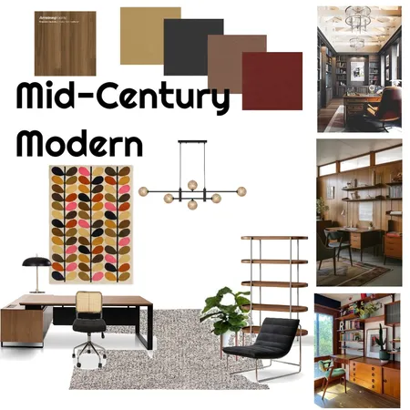 Mid Century Modern Study Interior Design Mood Board by brett.goodwin on Style Sourcebook