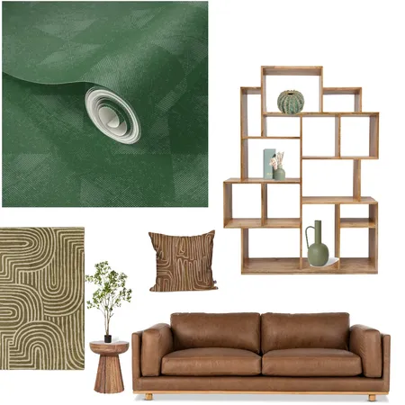 Hunter Green Distressed Wallpaper Interior Design Mood Board by traceyleighmachher on Style Sourcebook