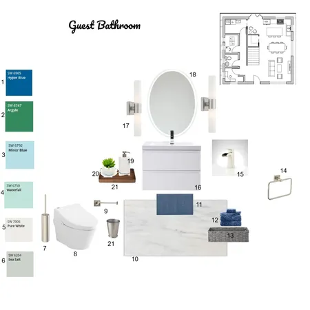 Guest bathroom Interior Design Mood Board by Ellatc on Style Sourcebook