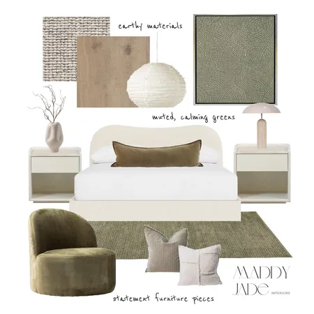 Muted bedroom colour palette Interior Design Mood Board by Maddy Jade Interiors on Style Sourcebook