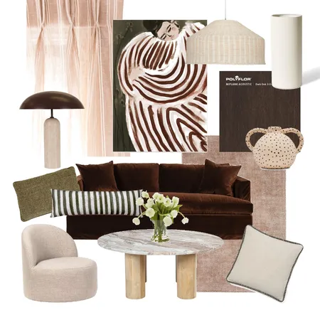 Living space inspired by Warm Chocolate tones Interior Design Mood Board by Flawless Interiors Melbourne on Style Sourcebook