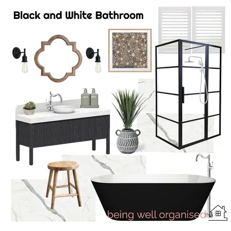 Black and White Bathroom Interior Design Mood Board by Ladybird on Style Sourcebook