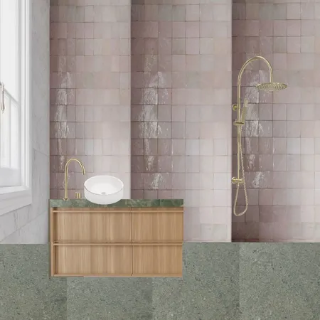 Dakota's Ensuite Bathroom with Green Floor Interior Design Mood Board by Zarper Interiors on Style Sourcebook