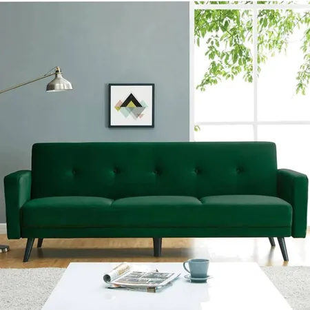 Esben 3-Seater Velvet Sofa Bed in Forest Green Interior Design Mood Board by luxoliving.com.au on Style Sourcebook