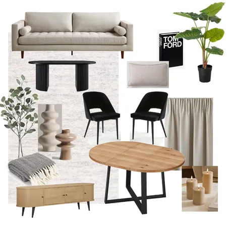 Postmark 2 bed living room wood Interior Design Mood Board by Lovenana