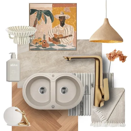 Brushed Brass Kitchen Interior Design Mood Board by Aquaperla