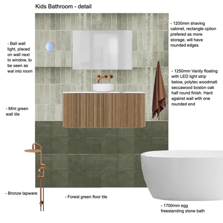 Downes Ave Upstairs Kids Bathroom detail Interior Design Mood Board by Susan Conterno on Style Sourcebook