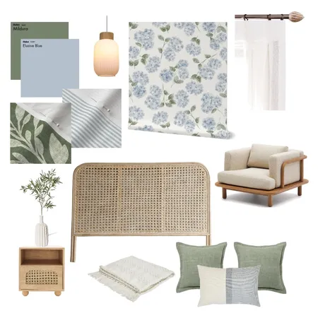 Hydrangeas Bedroom Moodboard Interior Design Mood Board by vine_art_design on Style Sourcebook
