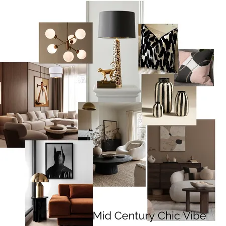 Mid Century Chic Vibe Interior Design Mood Board by Debz West Interiors