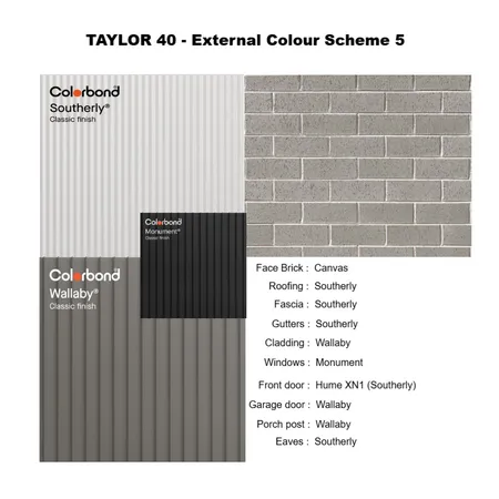 Taylor 40 External Scheme 5 Interior Design Mood Board by andrew@renhomes.net.au on Style Sourcebook