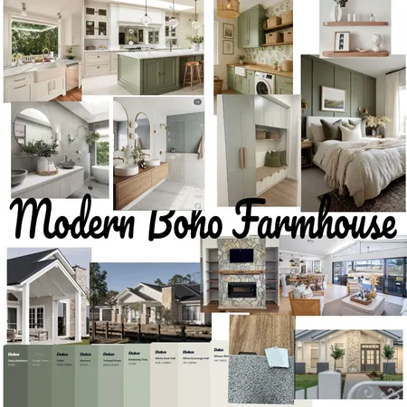 Boho Modern Farmhouse moodboard Interior Design Mood Board by kathok on Style Sourcebook
