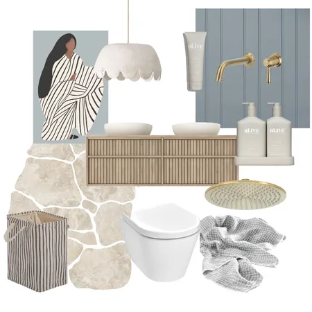 muted blue bathroom Interior Design Mood Board by zita2007