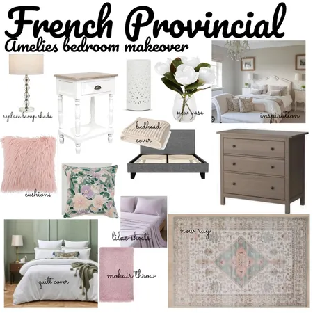 Amelies interior styling bedroom make over Interior Design Mood Board by Tammy Gill Studio on Style Sourcebook