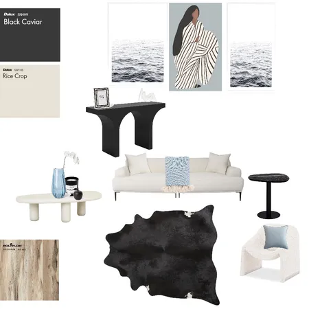 Black and cream with blue Interior Design Mood Board by Jambles_17 on Style Sourcebook