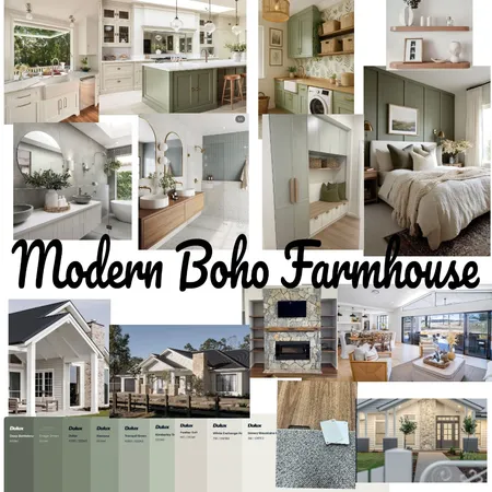 Modern Boho Farmhouse Interior Design Mood Board by kathok on Style Sourcebook