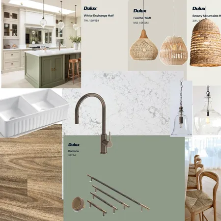Kitchen green aged brass Interior Design Mood Board by kathok on Style Sourcebook