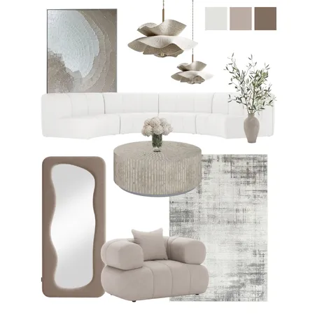 Minimal Neutral Living Space Interior Design Mood Board by Luxo Living