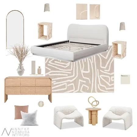 Neutral Contemporary Bedroom Interior Design Mood Board by ANNEKE NOMURA INTERIORS on Style Sourcebook