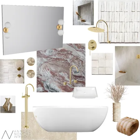 Soft Palette Bathroom Interior Design Mood Board by ANNEKE NOMURA INTERIORS on Style Sourcebook