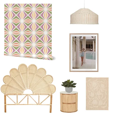 Palm Springs Geometric Wallpaper for Dorm Decor Interior Design Mood Board by ashclarkart on Style Sourcebook