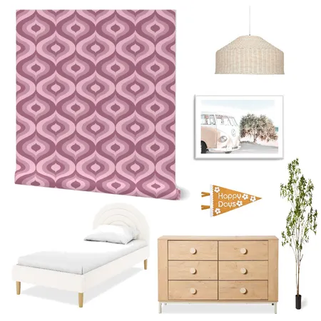 Retro Ogees Wallpaper for Dorm Decor Interior Design Mood Board by ashclarkart on Style Sourcebook