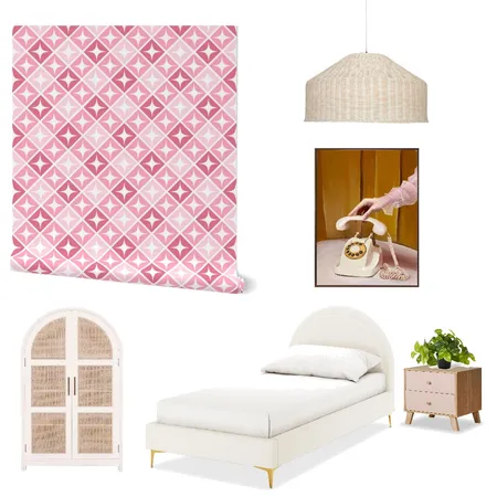 Retro Star Diamonds Wallpaper for Teen Girl Decor Interior Design Mood Board by ashclarkart on Style Sourcebook