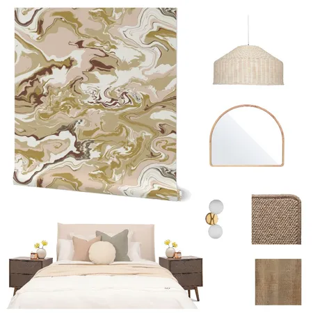 Marble Wallpaper for Eclectic Bedroom Decor Interior Design Mood Board by ashclarkart on Style Sourcebook