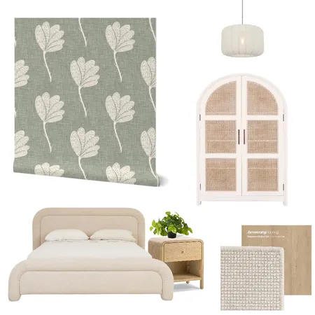 Block Print Floral Wallpaper for Modern Farmhouse  Decor Interior Design Mood Board by ashclarkart on Style Sourcebook