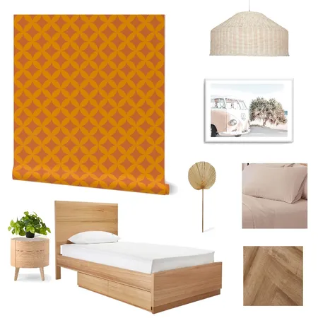 Mid Century Modern Wallpaper for Dorm Decor Interior Design Mood Board by ashclarkart on Style Sourcebook