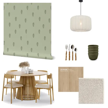 Cottagecore Wallpaper for Dining Room Decor Interior Design Mood Board by ashclarkart on Style Sourcebook