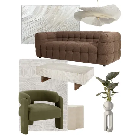 Earthy Modern Living Room Interior Design Mood Board by Luxo Living on Style Sourcebook