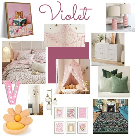 Violet's Bedroom Interior Design Mood Board by alyssarindy0268@gmail.com on Style Sourcebook