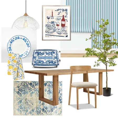 Mediterranean Dining Interior Design Mood Board by latheandquill on Style Sourcebook
