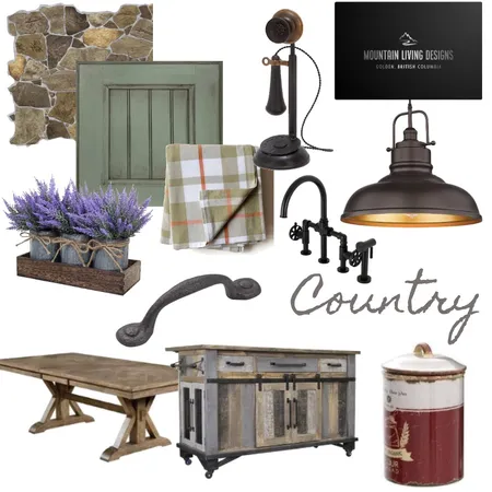 Country Interior Design Mood Board by MOUNTAIN LIVING DESIGNS