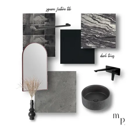 Dark Moody Bathroom Interior Design Mood Board by Madison Pieters on Style Sourcebook