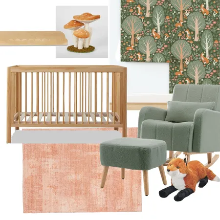 Fox Woodland Nursery Interior Design Mood Board by latheandquill