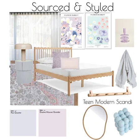 Teen Girl Modern Scandi Interior Design Mood Board by Jillian